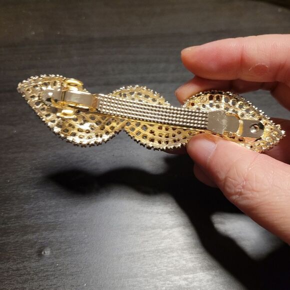 2/$20 Brand New Copper Gold Colour Rhinestone Hair Clip #1 - Picture 5 of 7